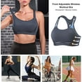 thumbnail image 6 of Nebility Women High Impact Racerback Sports Bras Wirefree Front Adjustable Workout Tops Bounce Control Gym Activewear Bra, 6 of 7