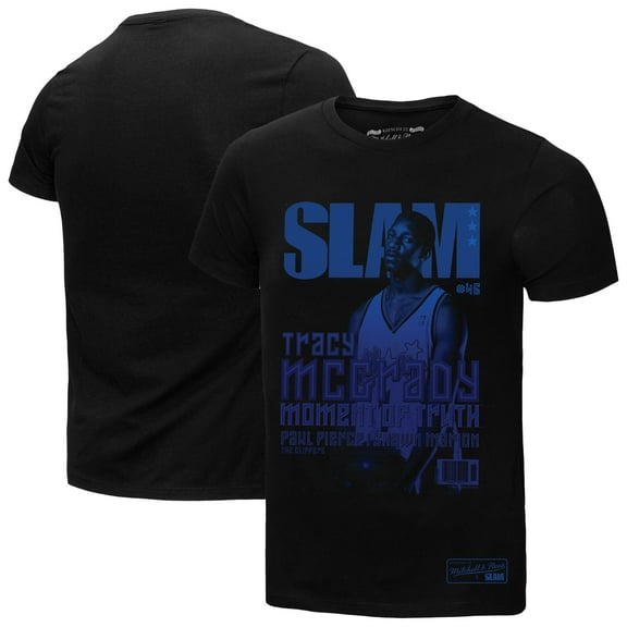 Men's-Mitchell & Ness Tracy McGrady Black Orlando Magic SLAM Gradient T-Shirt