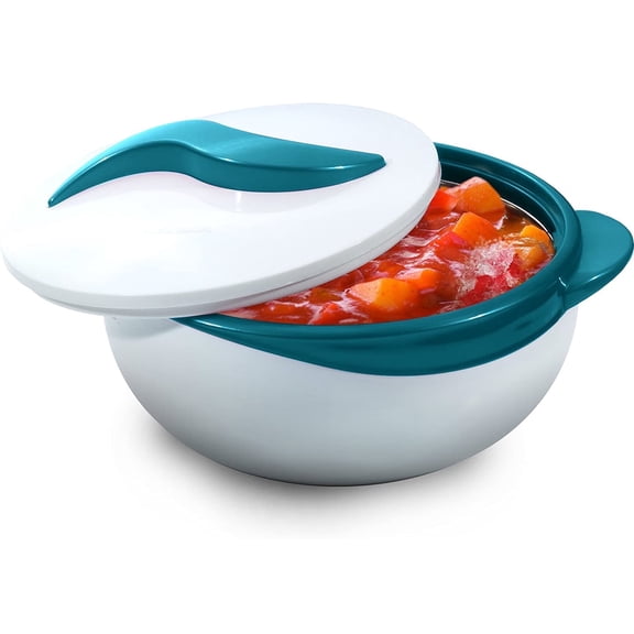 Pinnacle Thermoware 2.5-Qt Stainless Steel Bowl Insulated Food Container, Turquoise,