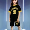 thumbnail image 2 of Infant Girls Suit Printed Short Sleeve Casual Quality Outdoor Cozy Summer for Girls Active Shorts Set, 2 of 4