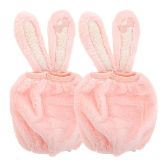 1 par de mangas de brazo de felpa con orejas de conejo, mangas cortas protectoras, lindas mangas protectoras para niños para otoño e invierno