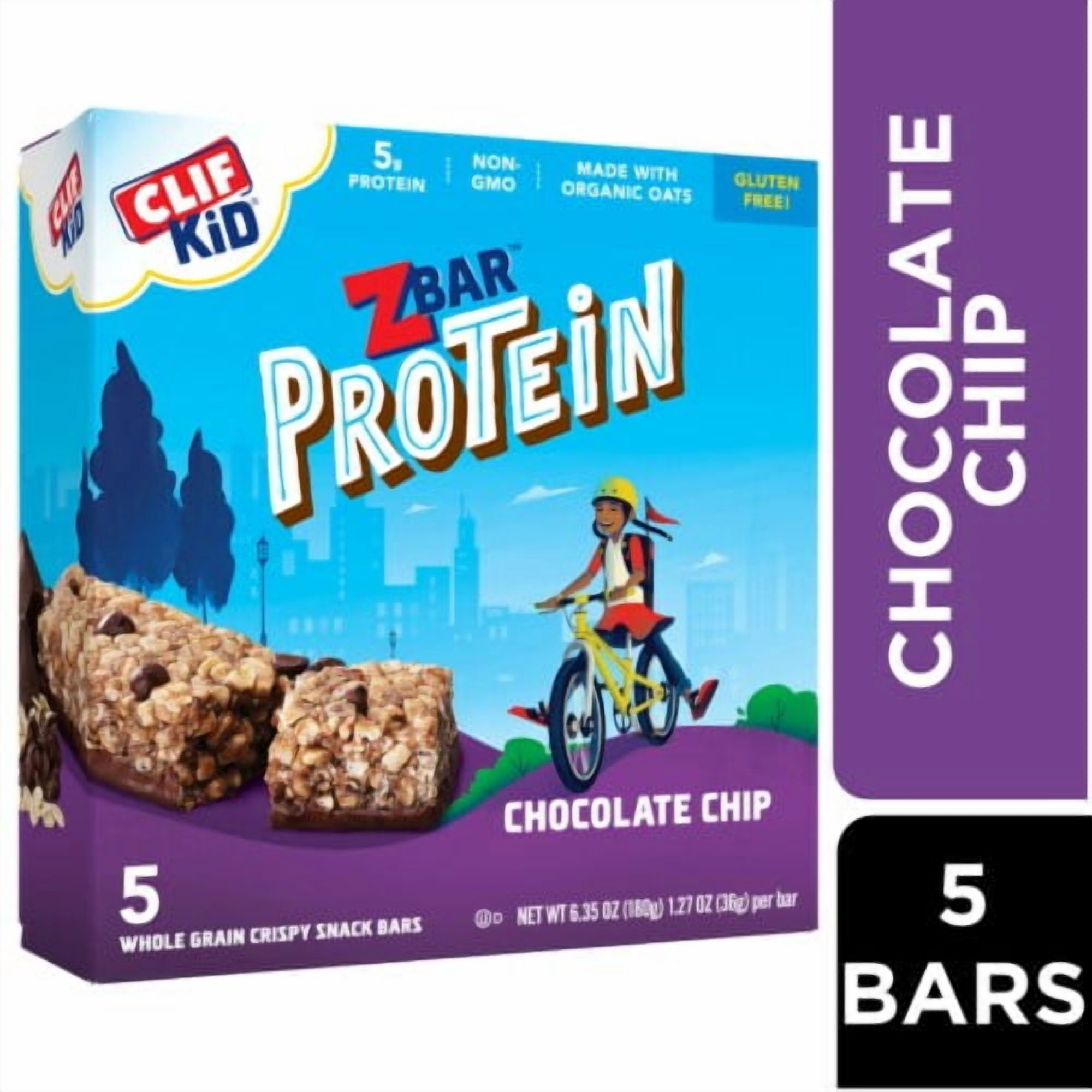 2X-Clif Kid Zbar Protein Chocolate Chip Crispy Snack Bars - 6.35 oz