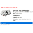 thumbnail image 2 of Front Right Door Latch Assembly - Compatible with 1992 - 2005 GMC Safari 1993 1994 1995 1996 1997 1998 1999 2000 2001 2002 2003 2004, 2 of 2
