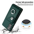 thumbnail image 4 of Wallet Case Compatible for Samsung Galaxy S20 FE with Card Holder, Rotation Finger Ring Kickstand Card Slots Case, Classic PU Leather Shockproof Magnetic Button Cover for Galaxy S20 FE, Green, 4 of 7