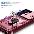 thumbnail image 5 of Military Grade Drop Impact for Samsung Galaxy S23 Ultra Camera Lens Slide Protection Case 360 Metal Rotating Ring Kickstand Holder Armor Shockproof Case For Samsung Galaxy S23 Ultra, Pink+Winered, 5 of 9