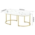 thumbnail image 3 of Andvari Table d'Appoint Motif Marbre Table Basse Table à Thé Table de Bout Assemblage Facile, 3 of 10