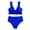 Blue, variant on Gswybco Summer Bikini Set for Women 2PC Split Swimsuit Set High Waist Swim Shorts Strappy Adjustable Bathing Swimwear Pleated Bikini Top with Chest Cushion