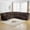 Brown, variant on Power Reclining Sectional Recliner With Wireless Charging, Faux Fur Reclining Sectional Couch Sofa Electric Sectional Recliner USB Port, Cup Holder, Storage Console For Living Room