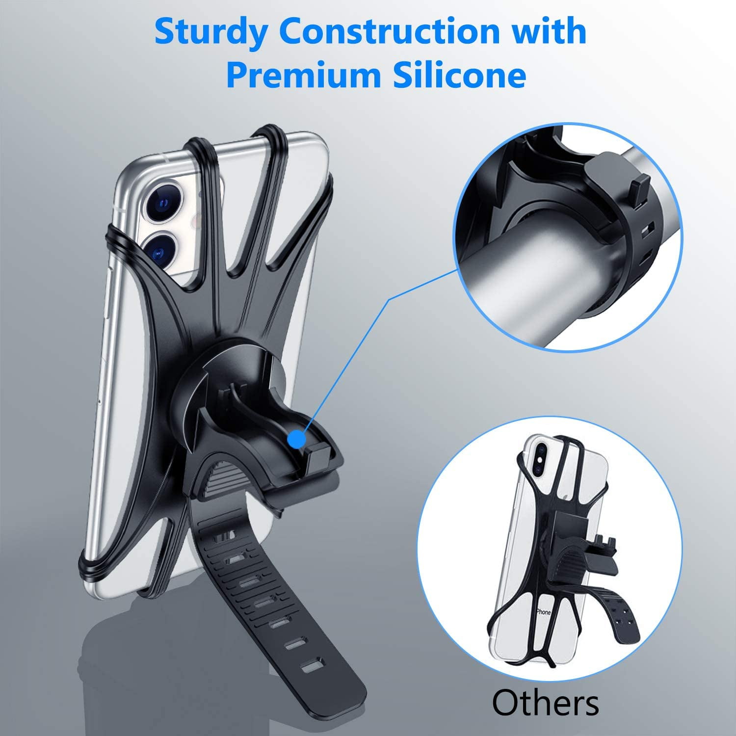Bicycle Phone Holder VUP Universal Bicycle Phone Holder 360 Rotation Silicone Bicycle Suitable for 4.0 6.8 Phone Walmart