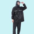 thumbnail image 1 of Chubasquero, conjunto de pantalones de lluvia, seguro laboral, antitormenta, para exteriores, motocicleta, para llevar, equitación, reflectante, dividido, impermeable, negro, talla XXL ShuxiuWang 9024735094753, 1 of 2