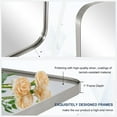thumbnail image 5 of ANDY STAR Square Brushed Nickel Mirror for Bathroom, 24”x24” Silver Metal Frame Wall Mirror, Rounded Corner Stainless Steel Mirror Hangs Horizontal Or Vertical, 5 of 8