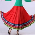 thumbnail image 2 of Kaerm Women Folklorico Dance Skirts Spanish Swing Skirt Mexican Flamenco Folk Dance Performance Red 87cm XL, 2 of 5