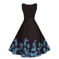 thumbnail image 4 of Floral Cocktail Dresses for Women Formal Business Casual Aline Tank Dress Sleeveless Tea Party Prom Blue, M, 4 of 7