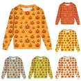 thumbnail image 4 of Staki Cute Halloween Shirts Toddler Girl Halloween Crewneck Sweatshirt Long Sleeve Print Graphic Kid Pullover Tops(Pink,5-6Years), 4 of 9