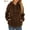Coffee, variant on Spencer Womens Faux Sherpa Fuzzy Fleece Sweatshirt Loose Winter Warm Pullover Half Zip Oversized Hoodies with Pockets, Size M-3XL