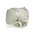 thumbnail image 4 of No Boundaries Women's Quilted Pouch and Hair Scrunchie Set, 2-Piece, Green Patchwork Floral/Stripe, 4 of 5