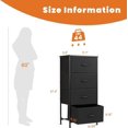 thumbnail image 3 of BuySphere 4 Dresser Storage Tower, Organizer Drawers for Closet Boys & Girls Bedroom, Bedside Furniture, Chest for Home, College Dorm, Steel Frame, Wood Top, Fabric Bins,Black, 3 of 20