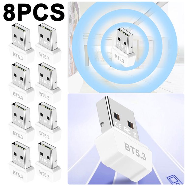 Adaptador USB Inalámbrico Compatible Con Dientes Transmisor Receptor Audio 5.3 () Azul Blanco