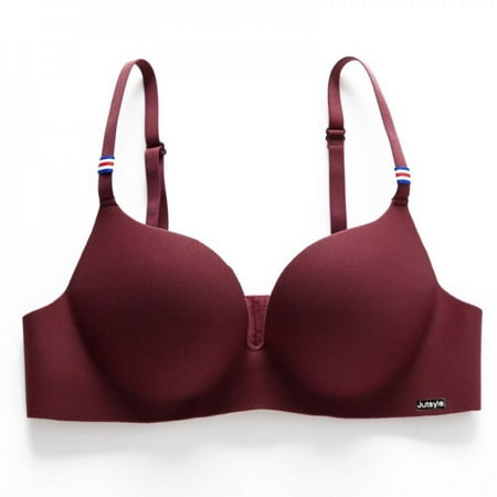 

Promotion!Bra Gathering Bra One-piece Seamless Gathering Bra Solid Color Stretch Thin Padded Bra