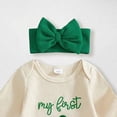 thumbnail image 6 of Yindaity My First Easter Baby Girl Outfit Newborn 0 3 6 Months Bunny Onesie Waffle Knit Sweater Romper and Headband(Beige,0-3 Months), 6 of 7