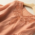 thumbnail image 6 of Aboser Vintage Embroidered Blouse for Women Summer Short Sleeve T-Shirt Lightweight Cotton Linen Pullover Tops Casual V Neck Blouses Shirts, 6 of 8