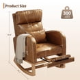 thumbnail image 4 of Modern Teddy Fleece Nursery Rocking Chair - High Back Glider with Pillow, Side Pockets for Bedroom & Nursing Room, 4 of 8