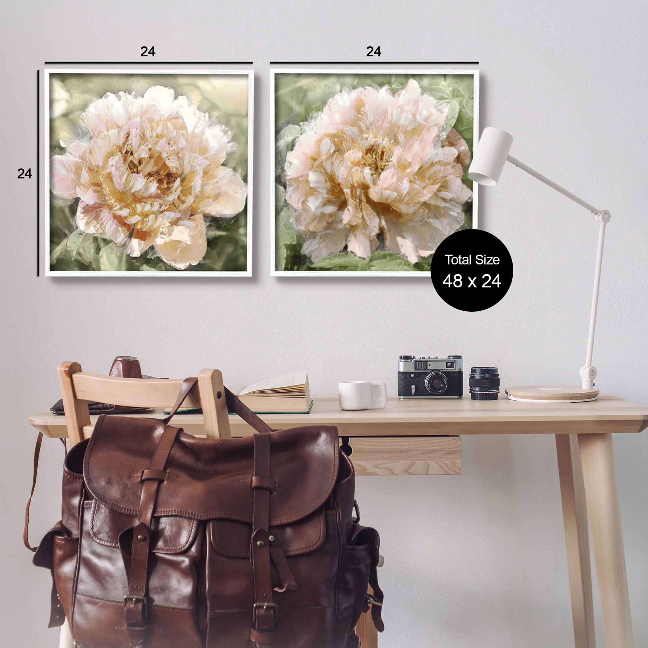 Carnation Plant Blooming Garden Botanical & Floral Graphic Art White Framed Art Print Wall Art, Set of 2