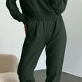 thumbnail image 5 of Women's 2 Piece Tracksuit Long Sleeve Crop Crewneck Sweatshirt Cinched Sweatpants Lounge Set Sweatsuits Fall Outfits (M, Dark Gray), 5 of 7