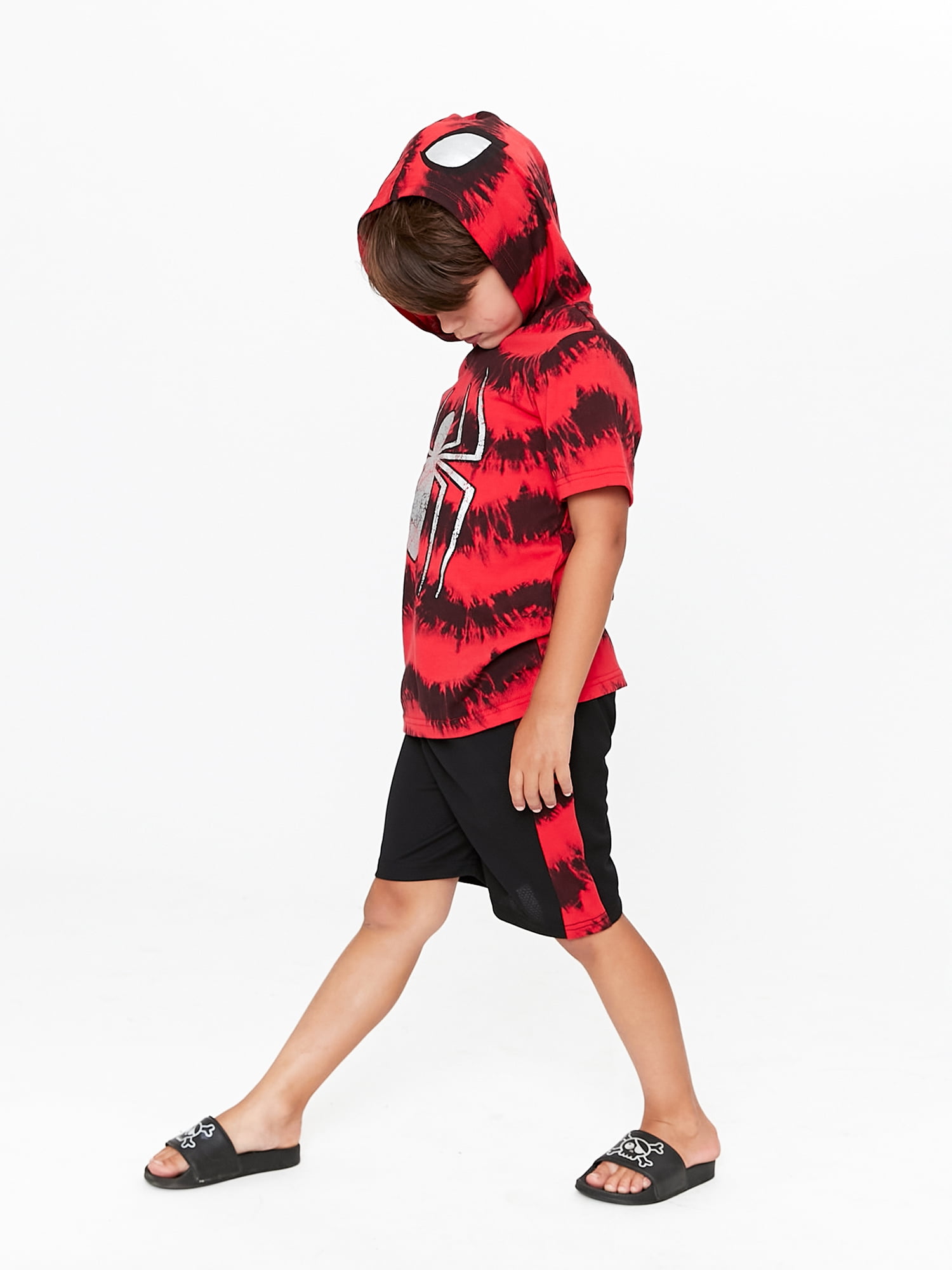 Spider-Man Boys Cosplay Hooded Top & Shorts, 2-Piece Outfit Set, Sizes 4-10