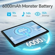 10.1 Android 15 Tablet, 8GB+64GB, 6000mAh Tablet Computer, Dual Camera,2025 Android WiFi Tablet-Black