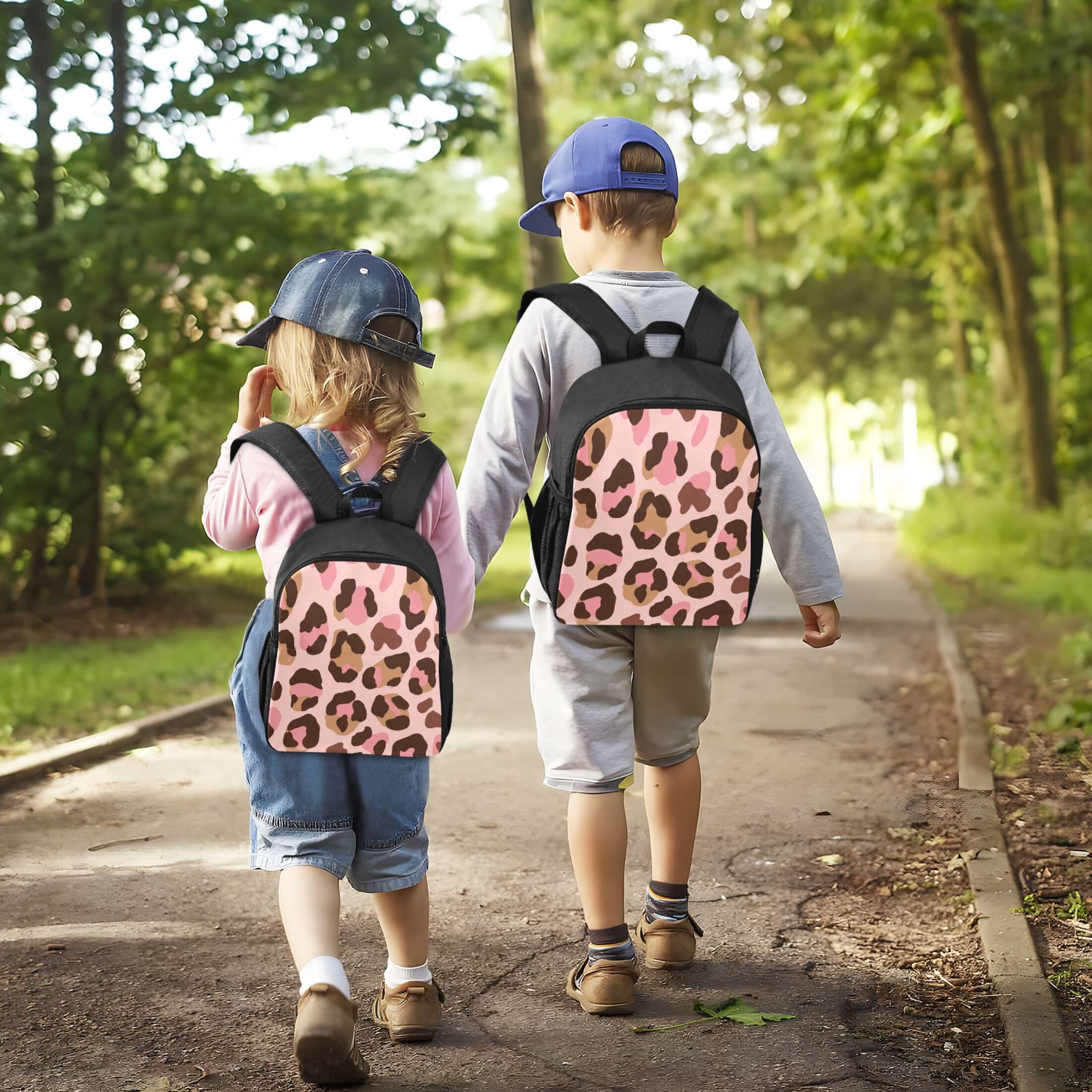 Toddler Backpack Blush Pink Brown Cheetah Print Waterproof Lightweight Backpack Casual Mini Daypack for Daycare & Travel