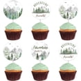 thumbnail image 2 of Adventure Awaits Baby Shower Decorations, 12Pcs Cupcake Toppers Mountain Cake Cupcake Picks Let the Adventure Begin/Bon voyage/Away Travel Themed Wedding/Retirement Party Supplies, 2 of 7
