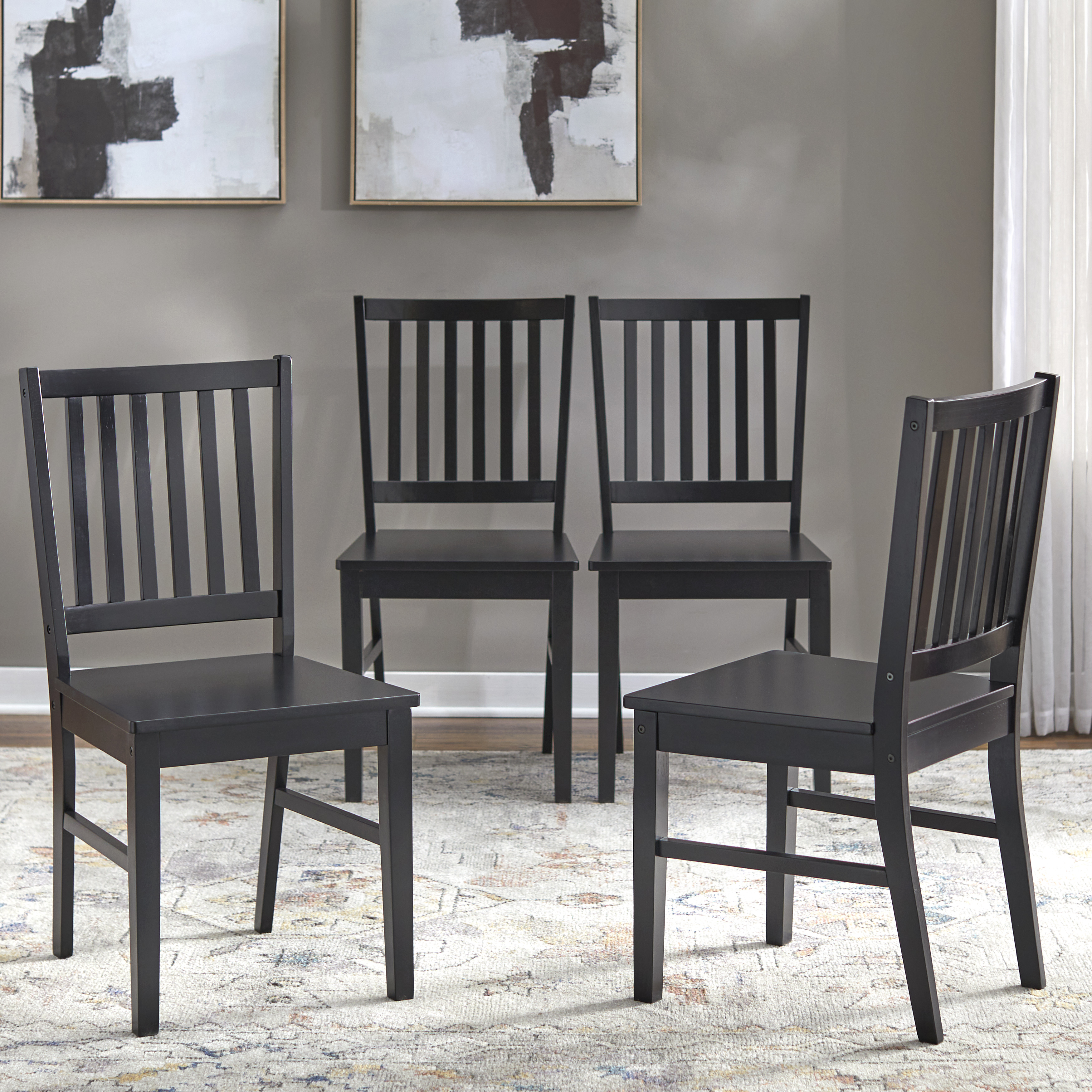 TMS Shaker Dining Indoor Wood Chair, Set of 4, Black - image 2 of 7