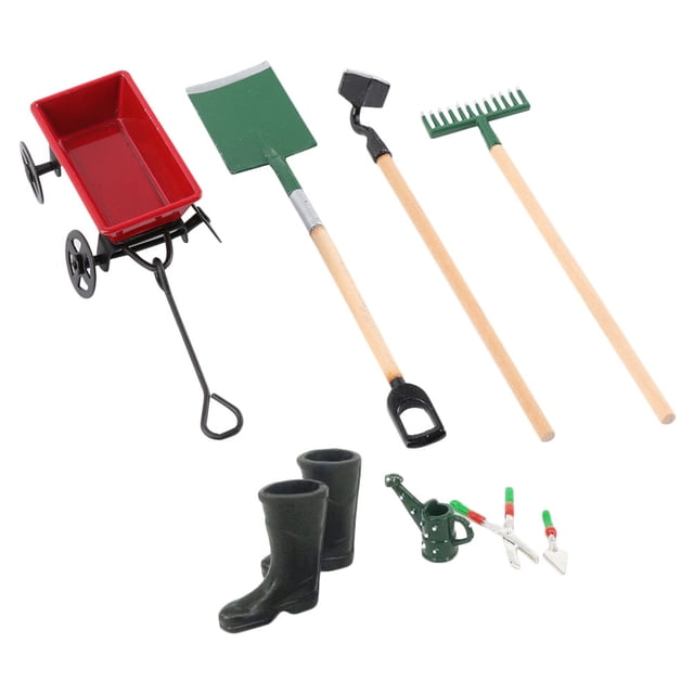 SHISUYAN 8 Pcs Adorables Outils de Jardin pour Maison de Poupée Décorations Miniatures Accessoires pour Maison de Poupée