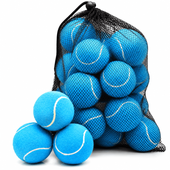 GARDVORA Tennis Balls,Training Exercise Balls for Pet Dog,High Elasticity Practice Tennis Balls for Beginner,With Mesh Carry Bag Easy to Transport Blue Tennis Balls