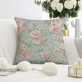 thumbnail image 2 of Floral Rose Pillow Covers 20x20 Inch Linen Decorative Square Throw Pillow Covers for Home Sofa Bedroom Outdoor Indoor, 2 of 6