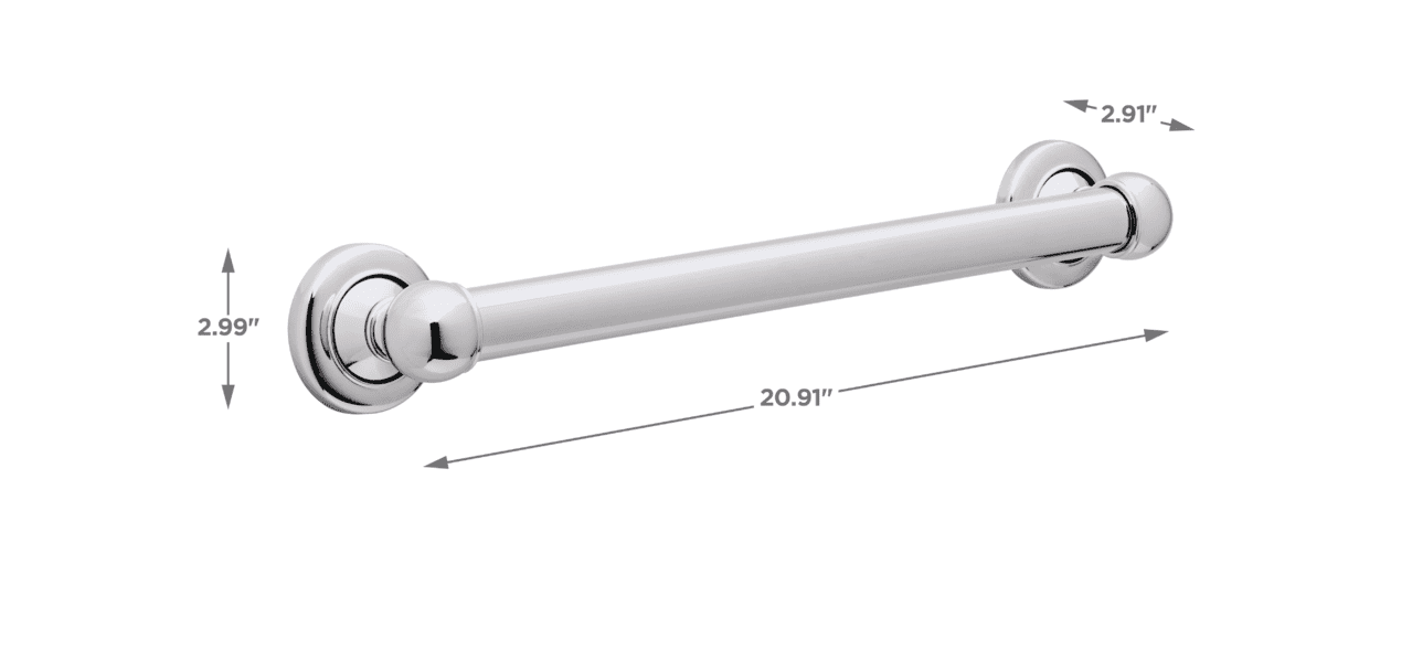 Better Homes & Gardens 16" ADA Compliant Bathroom Grab Bar, Chrome