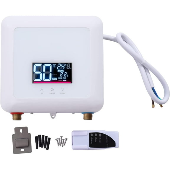 Miumaeov 5500W Tankless Water Heaters Shower Kitchen Electric Instant Hot Water Heater