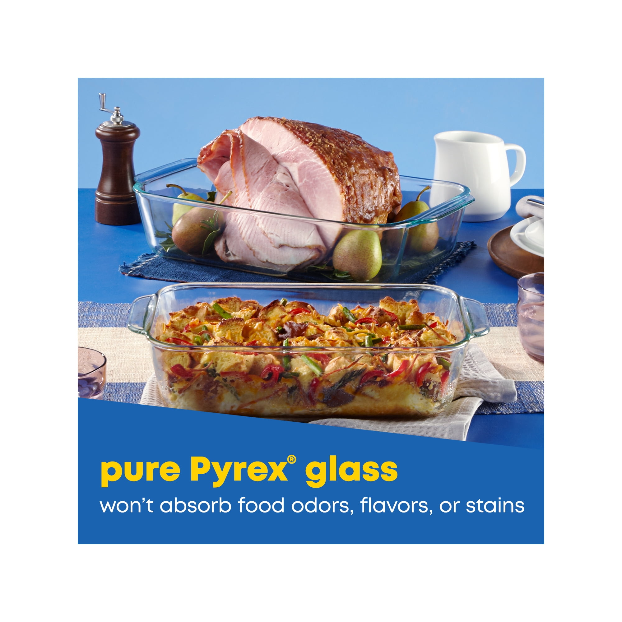 Pyrex Deep 9 X 13 Rectangular Glass Baking Dish, Clear