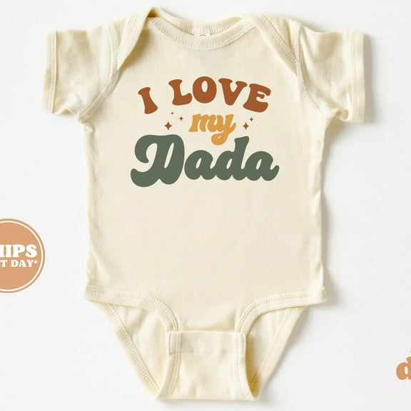Baby Bodysuit, I Love My Dada Bodysuit, Father'S Day Baby Boy Retro Baby Bodysuit Cute Baby Onesie, BABY BODYSUIT LAT 4424