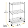 thumbnail image 4 of Whitmor Supreme 3-Tier Rolling Utility Organizer Cart - 250 lb. per Shelf Capacity - Chrome, 4 of 5
