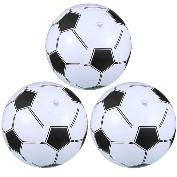HAMPPLIES 3Pcs Inflatable Footballs PVC Plastic Reusable for Swimming Pools and Beaches 15.7In