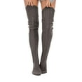 thumbnail image 2 of LAVA Women's Cable Knitted Thigh High Socks Over the Knee High Boot Socks Extra Long Winter Leg Warmers Dark Gray, 2 of 9