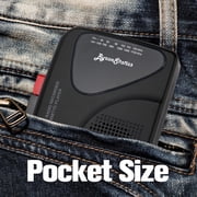 ByronStatics Portable Cassette Players, FM AM Radio Walkman Tape Player, Built In Mic Speakers, 2xAA Battery Or USB Power Supply, Headphone Jack, Black
