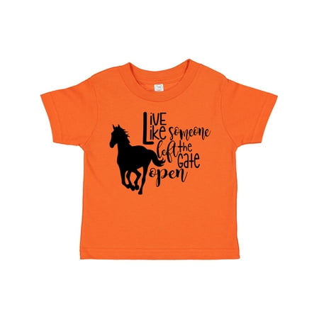 

Inktastic Live Like Someone Left the Gate Open Horse Silhouette Gift Toddler Boy or Toddler Girl T-Shirt