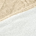 thumbnail image 3 of Lois 50 x 60 Throw Blanket Cable Knit and Sherpa, Acrylic, Cream, White, 3 of 5