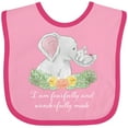 thumbnail image 3 of Inktastic I am Fearfully and Wonderfully Made Elephants and Flowers Boys or Girls Baby Bib, 3 of 4