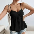 thumbnail image 5 of Uaswgudfs Tank Top for Women Sleeveless with Ruffled Front & Flowy Hem: Lightweight Breathable Fabric, Casual Chic Style Summer Blouse & Layered Top Black L, 5 of 8