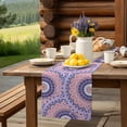 thumbnail image 6 of Table Runner Abstract Flower Table Decoration for Kitchen Dinning Indian Purple Floral Table Decoration for Indoor Outdoor Party Wedding Decor 13x72inch, 6 of 7