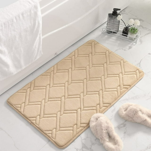 Alfombras de baño, tapete de baño, alfombra de área, alfombras de baño de espuma antideslizante absorbente, lavables a máquina, tapetes de baño de terciopelo suave y rebote lento, tapete grueso para p